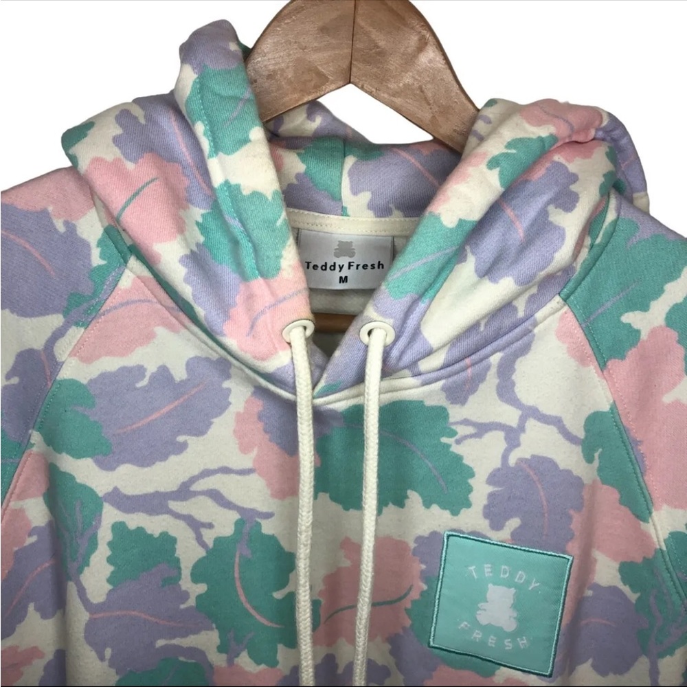 Teddy Fresh 1.0 SOLD OUT/RARE  Size M Pastel Muted Camo Leaves Hoodie 2019 - Picture 4 of 16